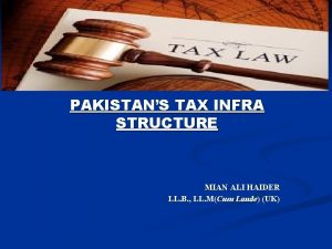 PAKISTANS TAX INFRA STRUCTURE MIAN ALI HAIDER LL