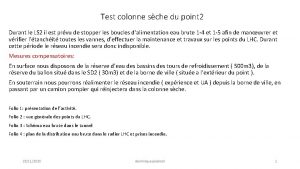 Test colonne sche du point 2 Durant le