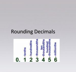 Rounding Decimals Use place value understanding to round