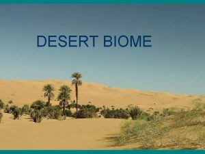 DESERT BIOME Desert Biome Location Located in the