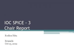 IOC SPICE 3 Chair Report Rodica Nitu Brussels