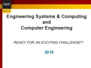 Engineering systems and computing