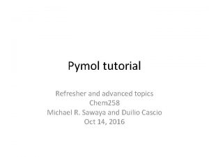 Pymol tutorial