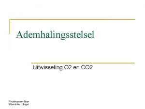 Ademhalingsstelsel Uitwisseling O 2 en CO 2 Noorderpoortcollege