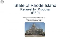 State of Rhode Island Request for Proposal RFP