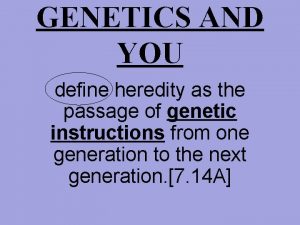 Heredity is the passage of