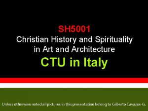 SH 5001 Christian History and Spirituality in Art