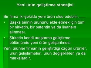 ürün geliştirme stratejisi