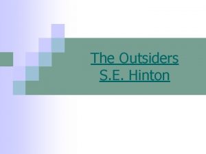 The Outsiders S E Hinton Character List The