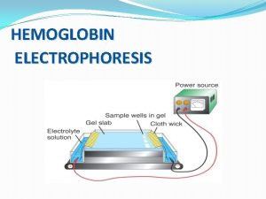 HEMOGLOBIN ELECTROPHORESIS Electrophoresis Electrophoresis is a means of