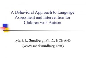 Behavioral language assessment form