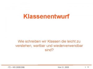 Klassenentwurf