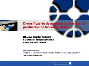 Diversificacin de materias primas para la produccin de