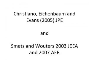 Christiano eichenbaum evans 2005
