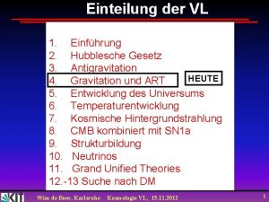 Einteilung der VL 1 Einfhrung 2 Hubblesche Gesetz