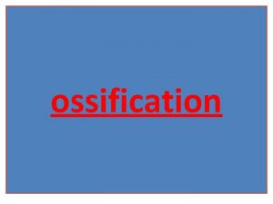 Centre d'ossification primaire Centre d'ossification primaire