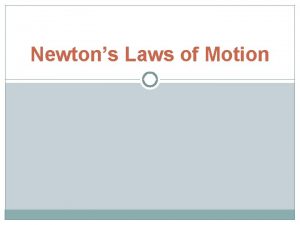 Newtons Laws of Motion Sir Isaac Newton Born