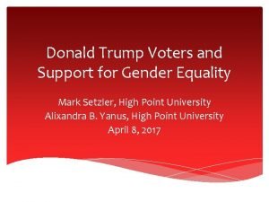Donald Trump Voters and Support for Gender Equality