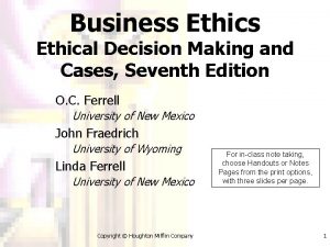 Business Ethical Decision Making and Cases Seventh Edition