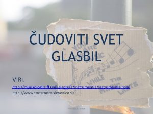 UDOVITI SVET GLASBIL VIRI http muzikologija ff unilj