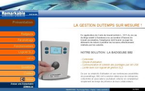 Prsentation Badgeuse Paramtrage Fonctionnement Logiciel SL 2 La