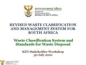 Sans 10234 waste classification