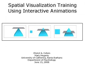 Spatial visualization training