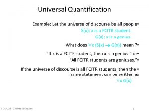 Universal quantification examples