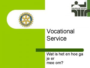 Vocational service