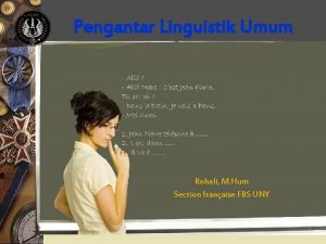 Pengantar Linguistik Umum Rohali M Hum Section franaise