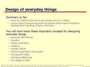 Design of everyday things summary