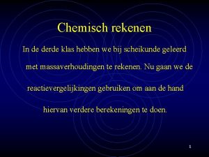 Schema chemisch rekenen