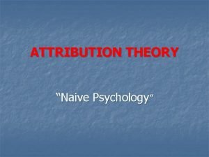 Attribution theory psychology