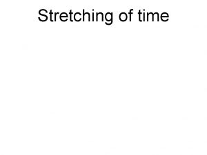 Stretching of time Stretching of time Quantum mechanics