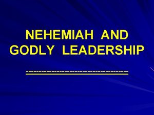 Godly leadership principles Godly leadership principles