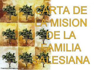 CARTA DE LA MISION DE LA FAMILIA SALESIANA