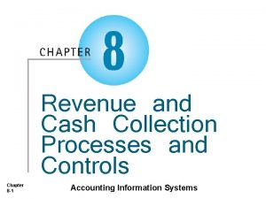 Chapter 8 1 Revenue and Cash Collection Processes