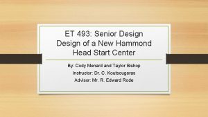 ET 493 Senior Design of a New Hammond