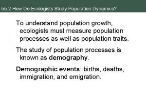 55 2 How Do Ecologists Study Population Dynamics