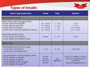 Name of insulin