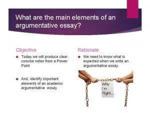 What are the elements of an argumentative essay? *