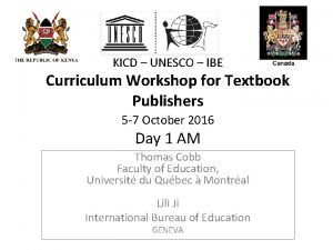 KICD UNESCO IBE Curriculum Workshop for Textbook Publishers