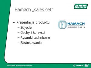 Hamach sales set Prezentacja produktu Zdjcie Cechy i