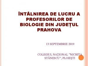 NT LNIREA DE LUCRU A PROFESORILOR DE BIOLOGIE