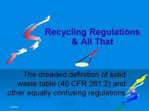 Recycling Regulations All That The dreaded definition of
