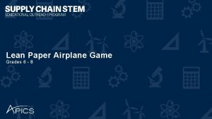 Lean airplane game