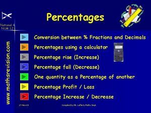 Percentages National 4 NUM 1 2 www mathsrevision