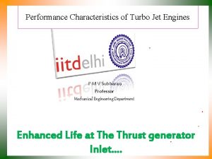 Performance characteristics of turbojet engine