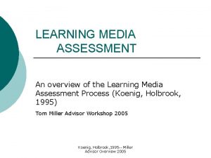 Learning media assessment example