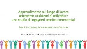 Apprendimento sul luogo di lavoro attraverso sistemi di